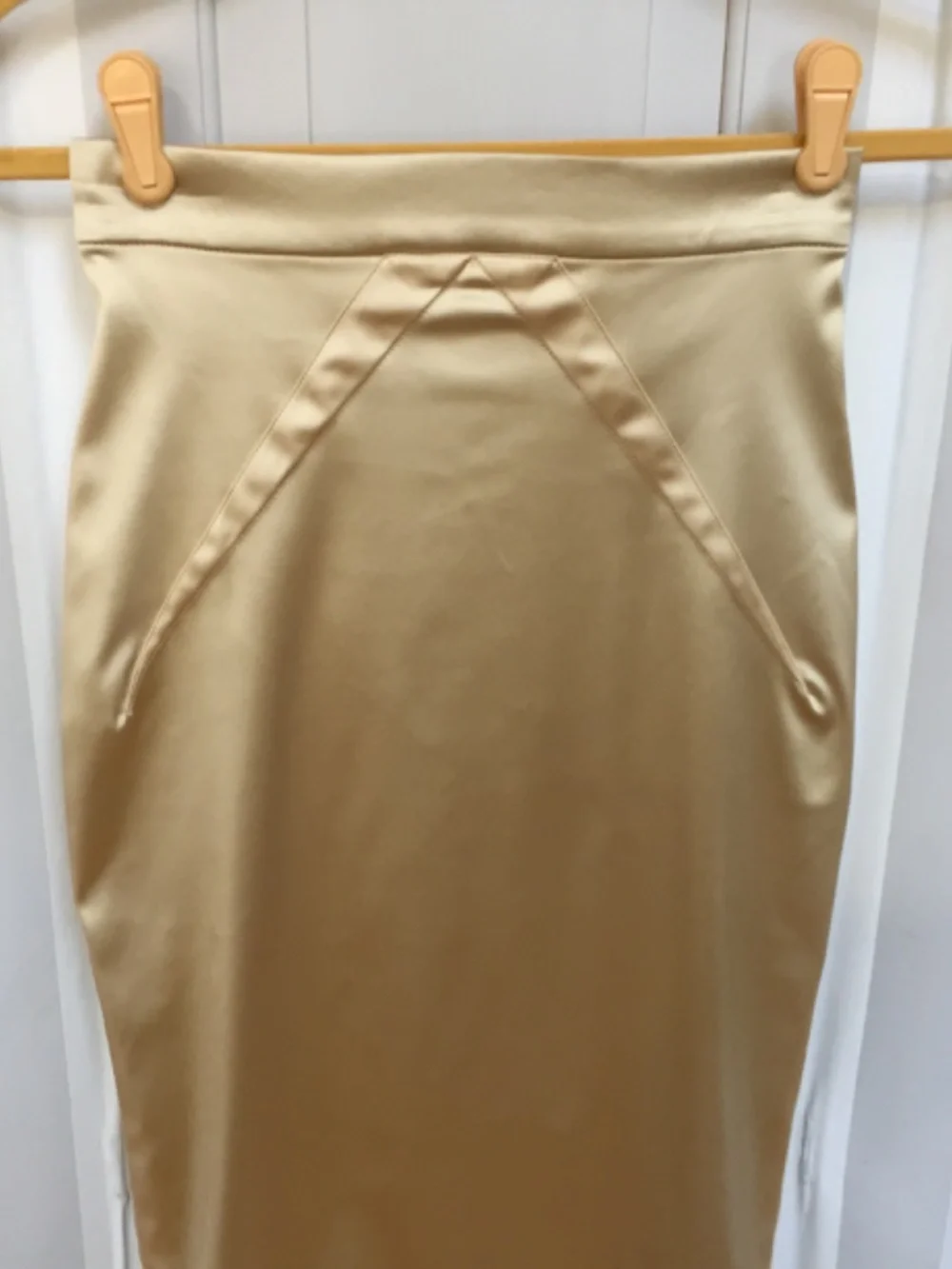 Dolce & Gabbana Gold Satin Pencil Skirt
